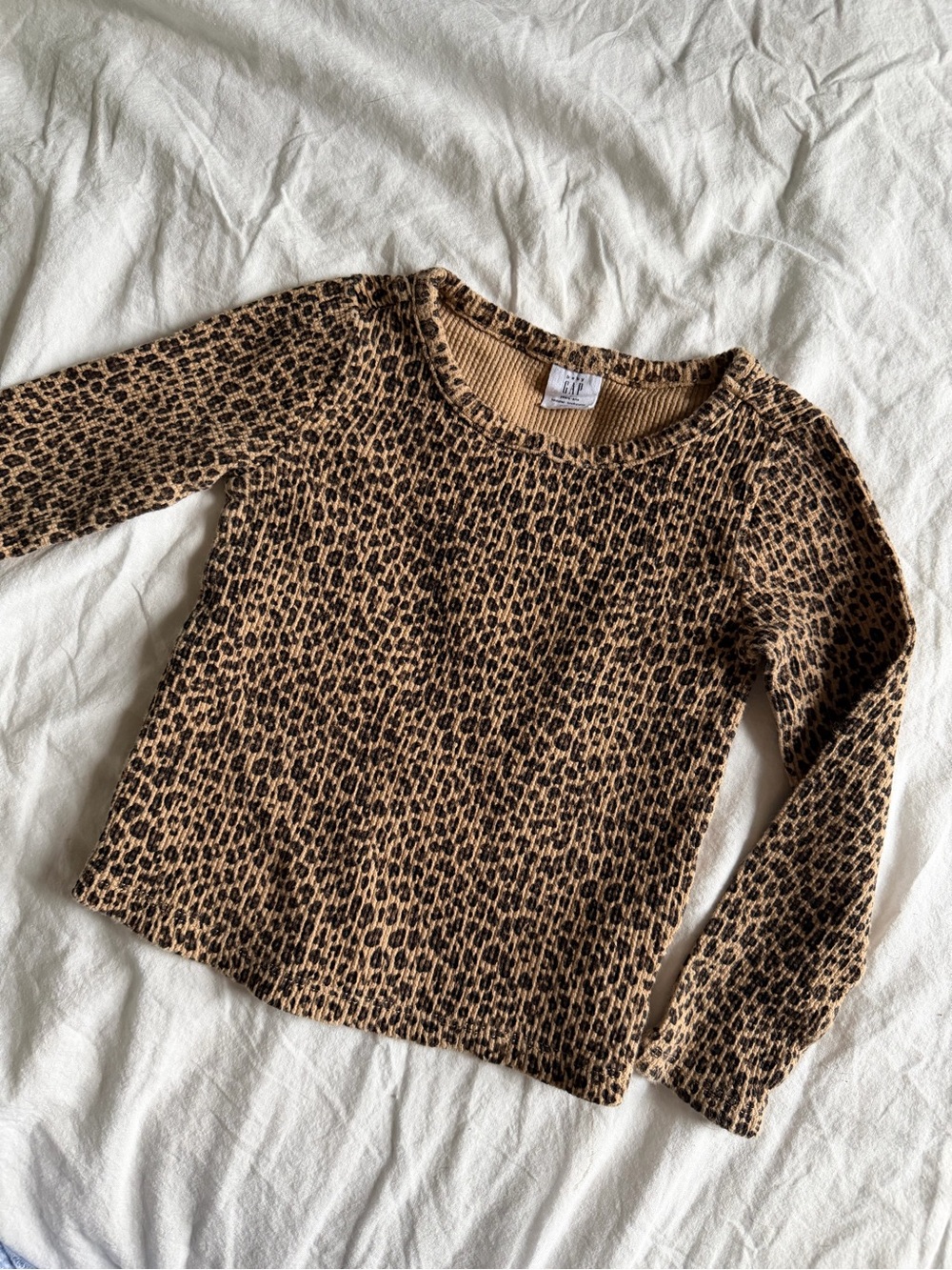 Babygap Long-Sleeve Leopard Print Top - Brown